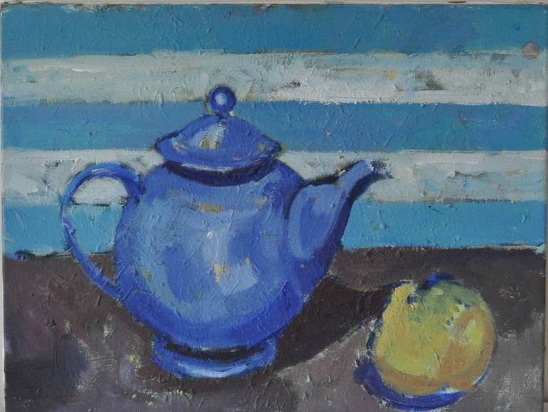 Blue teapot Painting by Slobodanka Babic Jelicic Saatchi Art