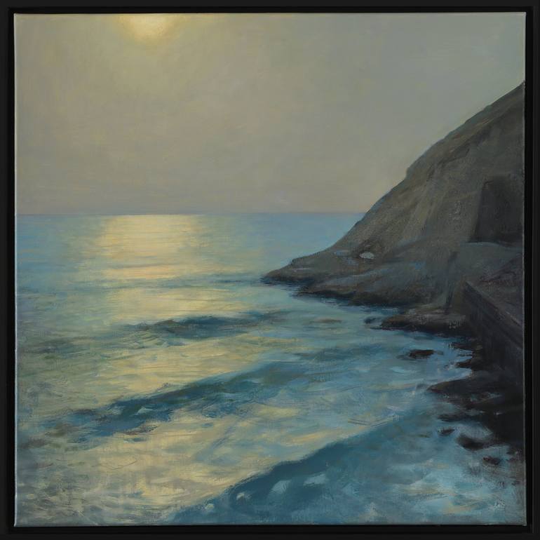 Original Seascape Painting by Bo Kravchenko | Impressionism Art on Canvas | Evening scent of the sun