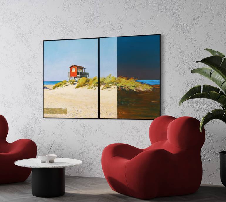 Original Minimalism Landscape Painting by Bo Kravchenko