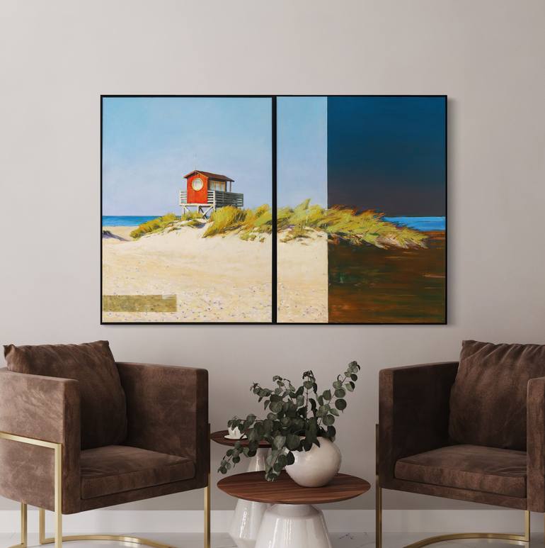 Original Minimalism Landscape Painting by Bo Kravchenko