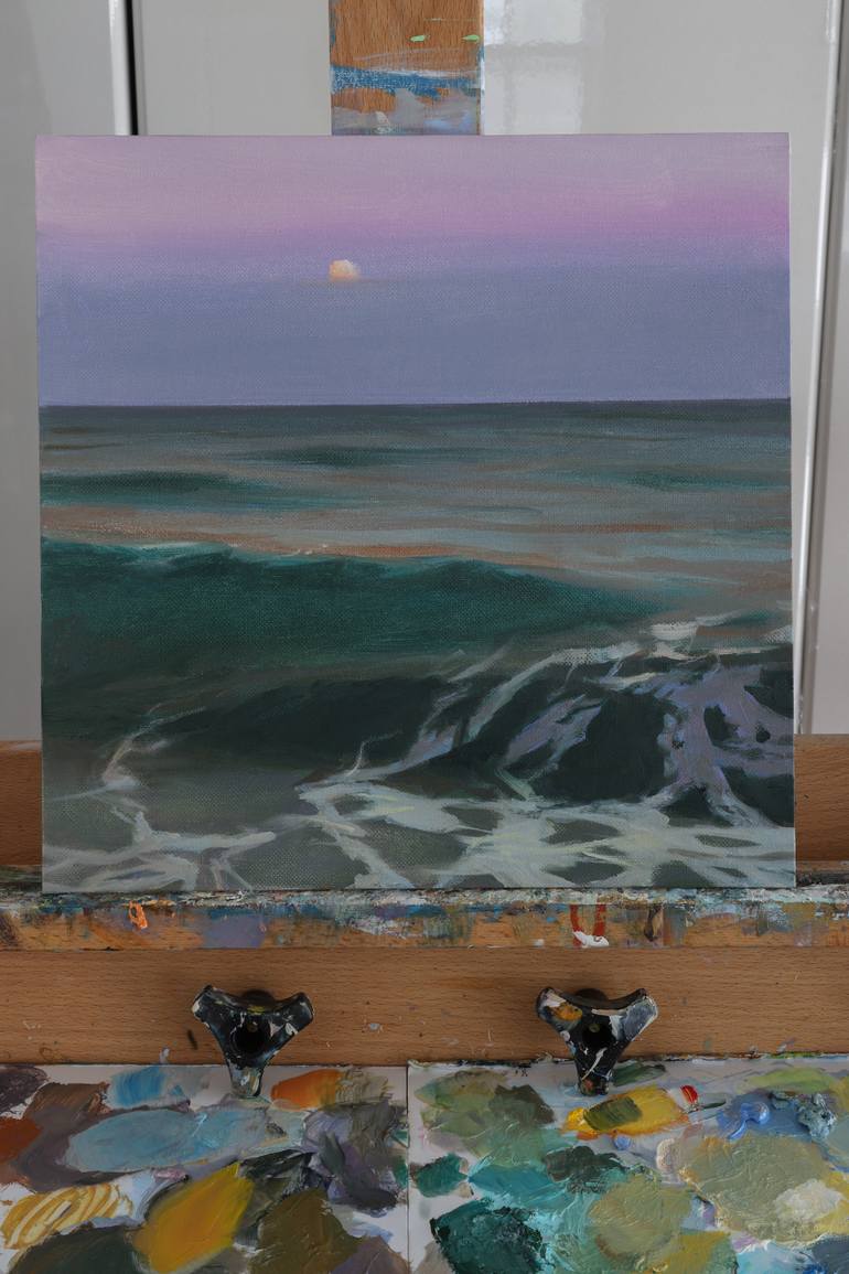 Original Impressionism Beach Painting by Bo Kravchenko