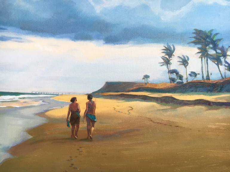 Original Beach Painting by Bo Kravchenko