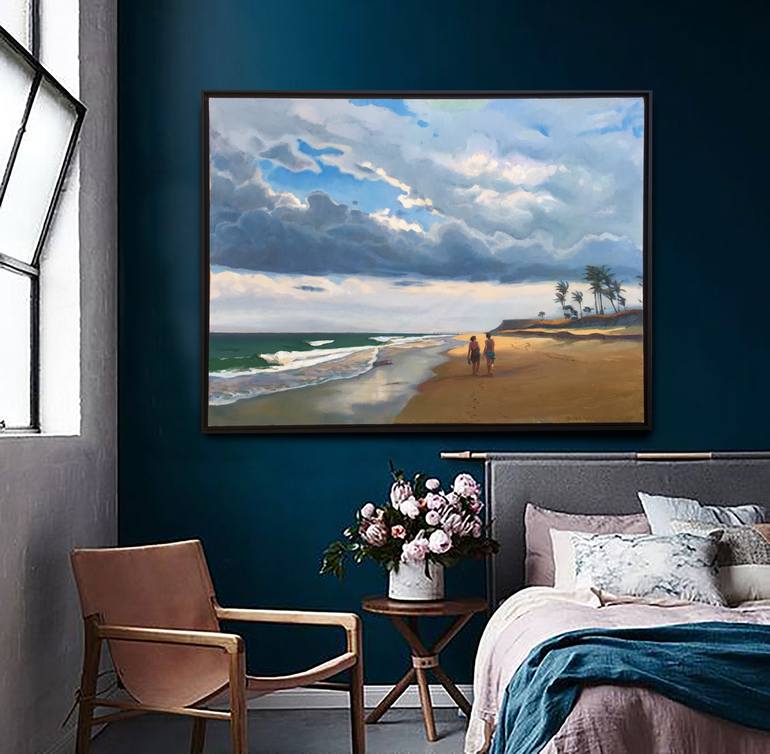 Original Beach Painting by Bo Kravchenko