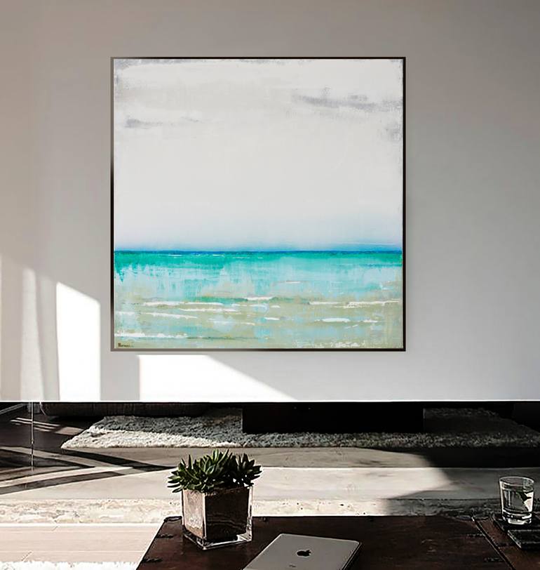 Original Abstract Beach Painting by Bo Kravchenko