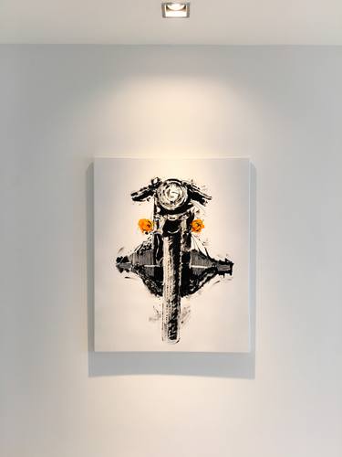 Original Expressionism Motorcycle Painting by Terence C