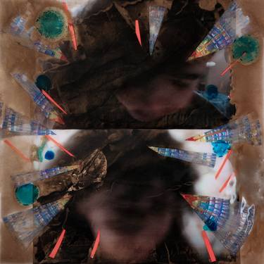 Original Abstract Expressionism Light Collage by Agnieszka Kopczynska-Kardas