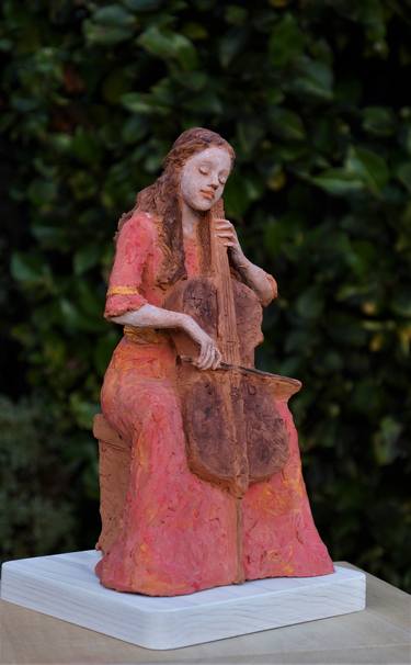 Saatchi Art Artist Sladjana Buhovac; Sculpture, “Girl with a Cello” #art
