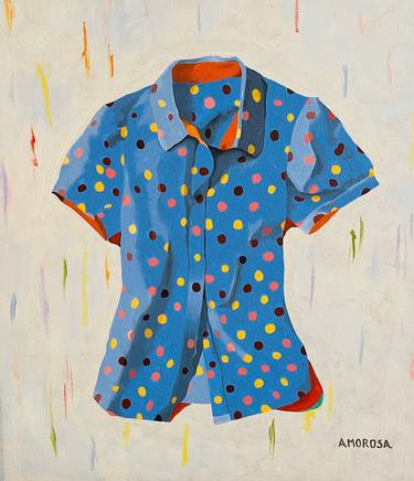 Blue Polka  Dot  Blouse thumb