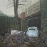 Morris Minor in Halls Scrap Yard by Rebecca Cains