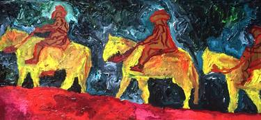 Original Abstract Expressionism Horse Paintings by Pavel Kolomiets