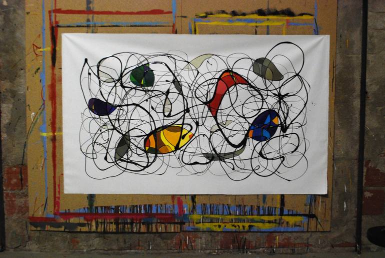 Original Abstract Painting by Etienne Tic Chevrier