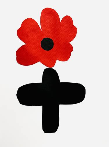 Original Black & White Floral Collage by Anton Tarasiuk