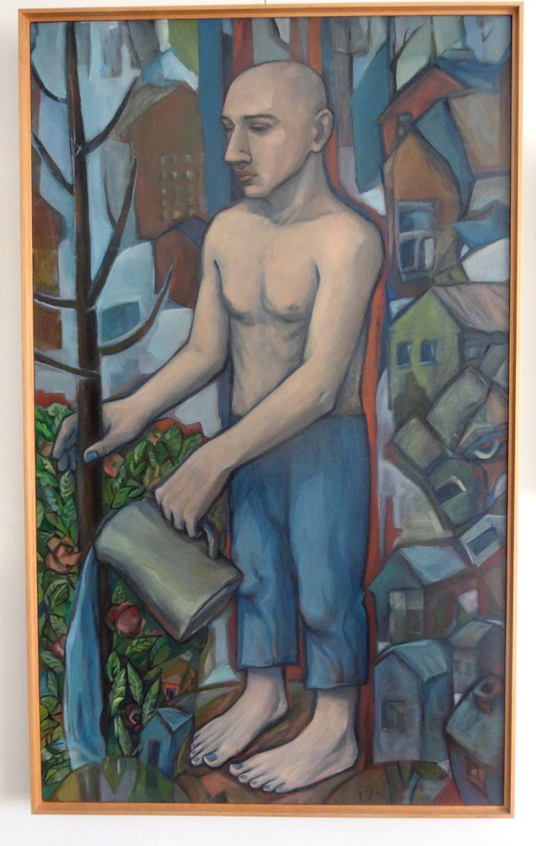 Original Conceptual People Painting by Liza Merkalova