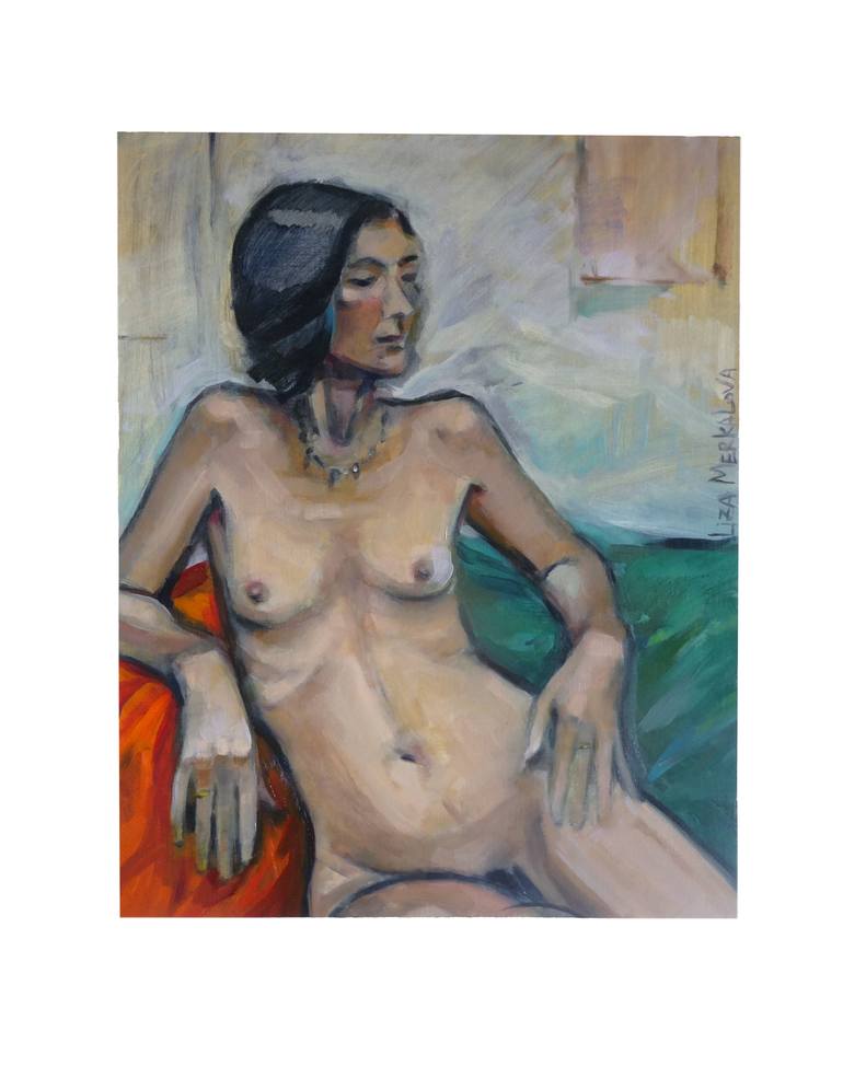 Original Fine Art Nude Painting by Liza Merkalova