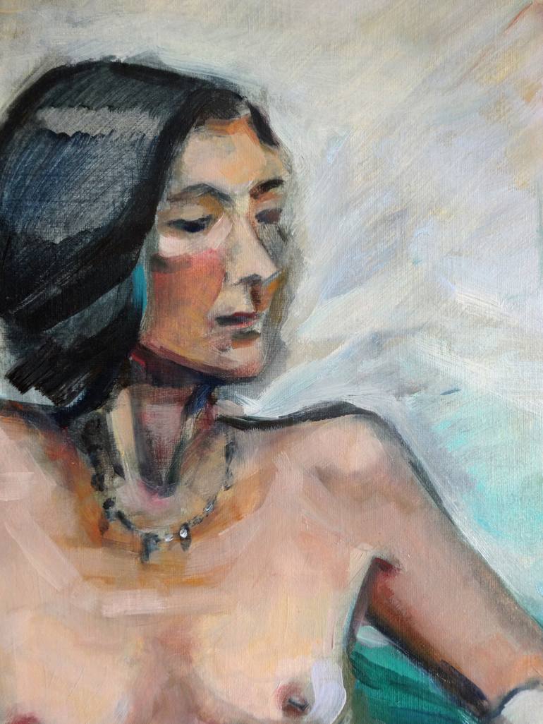 Original Fine Art Nude Painting by Liza Merkalova