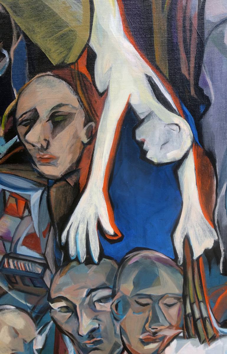 Original Conceptual People Painting by Liza Merkalova