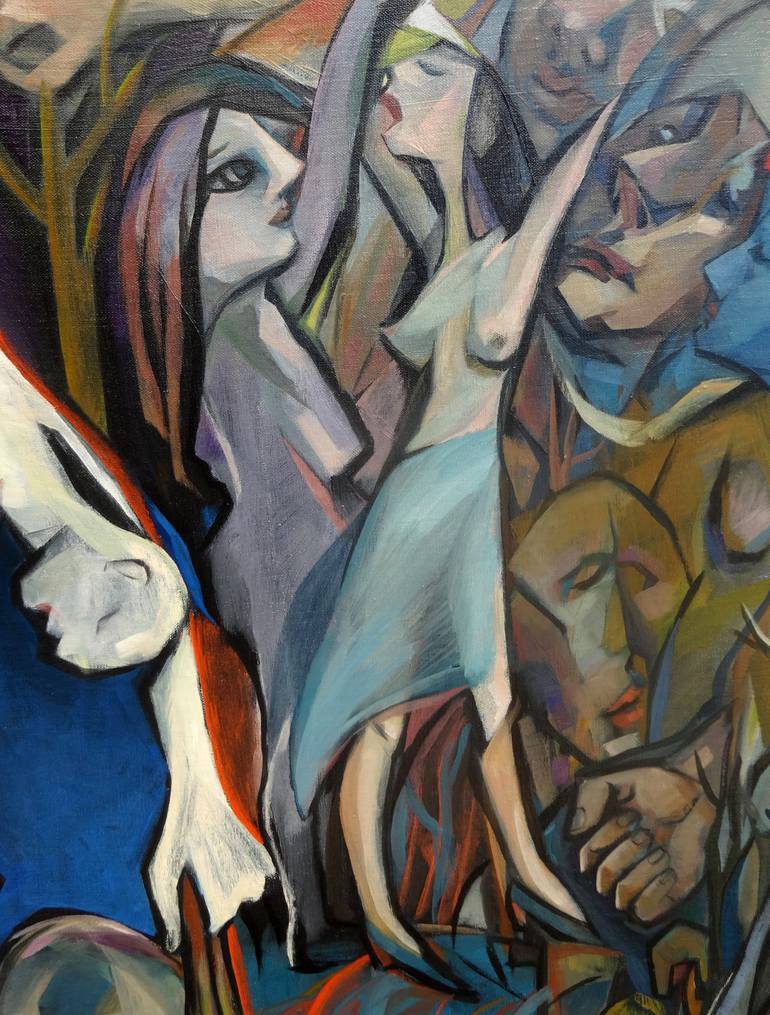 Original Conceptual People Painting by Liza Merkalova