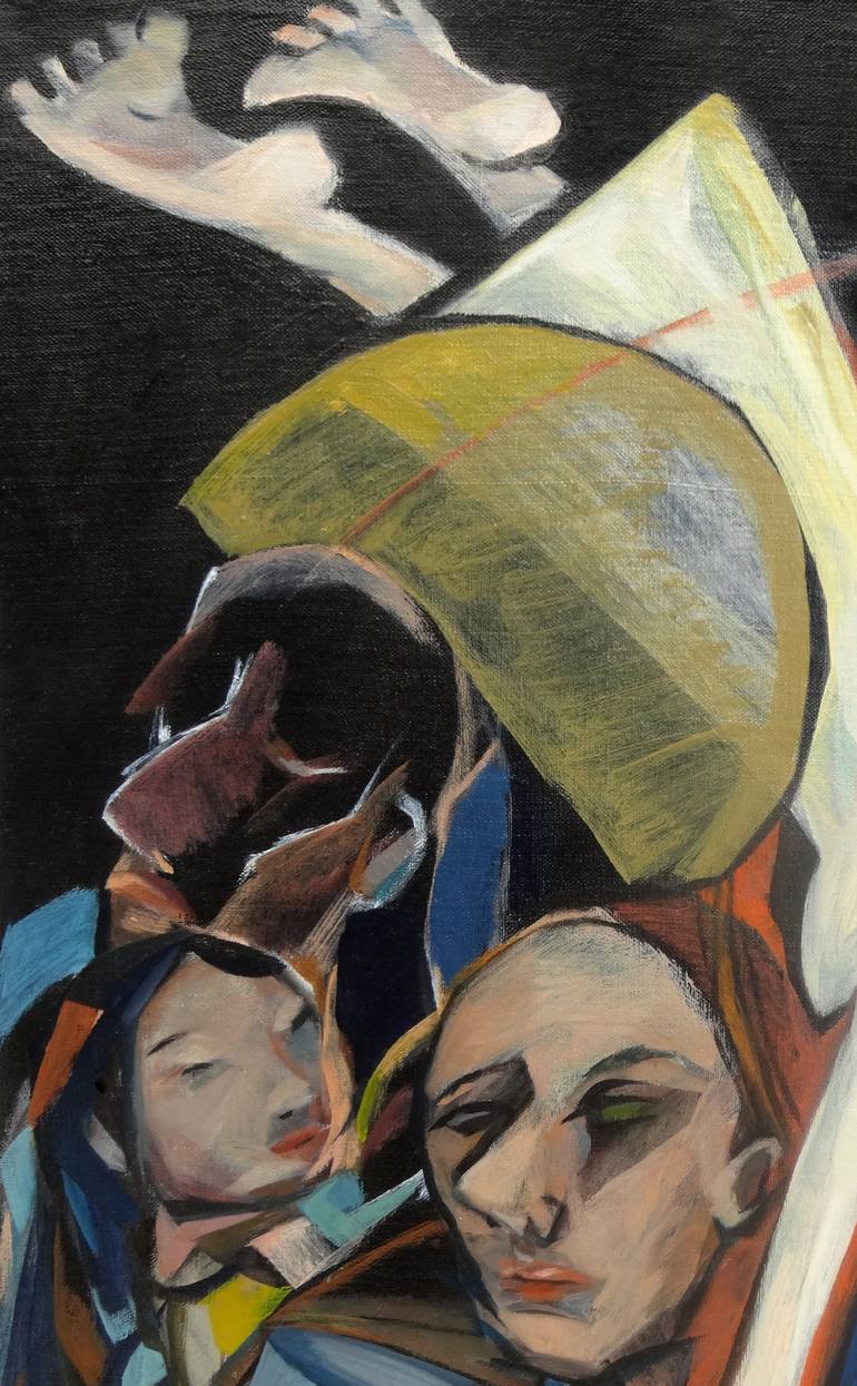 Original Conceptual People Painting by Liza Merkalova