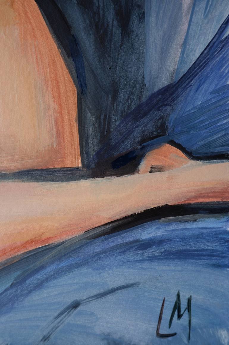 Original Expressionism Nude Painting by Liza Merkalova
