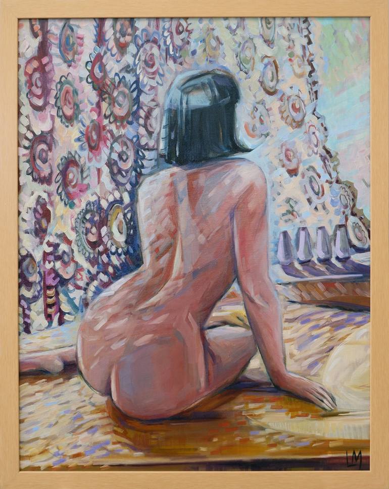 Original Expressionism Nude Painting by Liza Merkalova