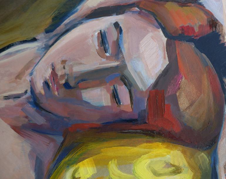 Original Expressionism Nude Painting by Liza Merkalova