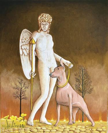 Original Classicism Classical Mythology Paintings by Keith Pointing