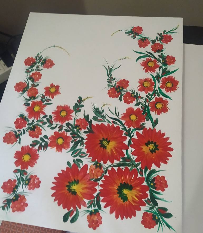 Original Floral Painting by Helen Polishuk