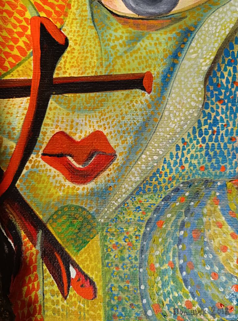Original Cubism Graffiti Painting by Helen Polishuk