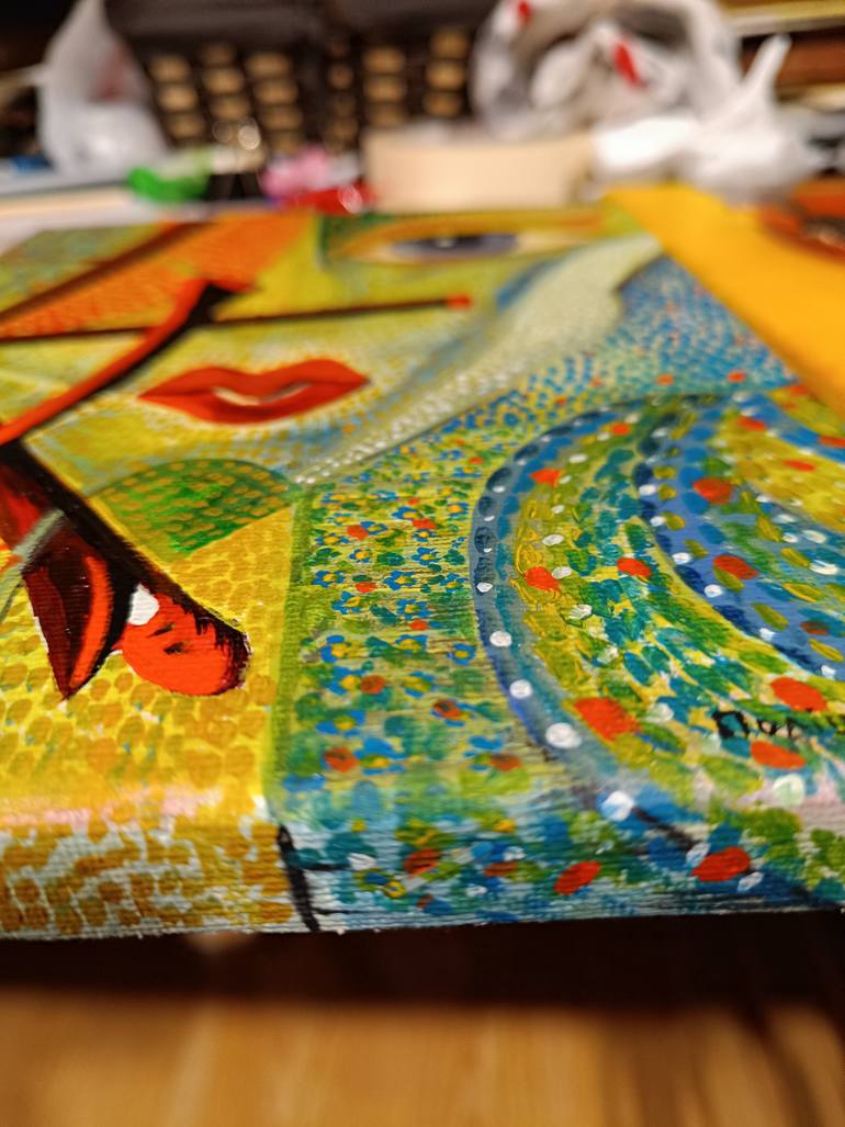 Original Cubism Graffiti Painting by Helen Polishuk
