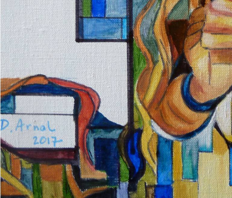 Original Abstract Geometric Painting by Danielle Arnal