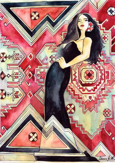 Original Fashion Painting by Diana Wainwright