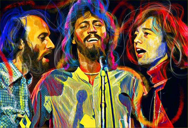 The Bee Gees STAYIN' ALIVE Painting by barry boobis | Saatchi Art