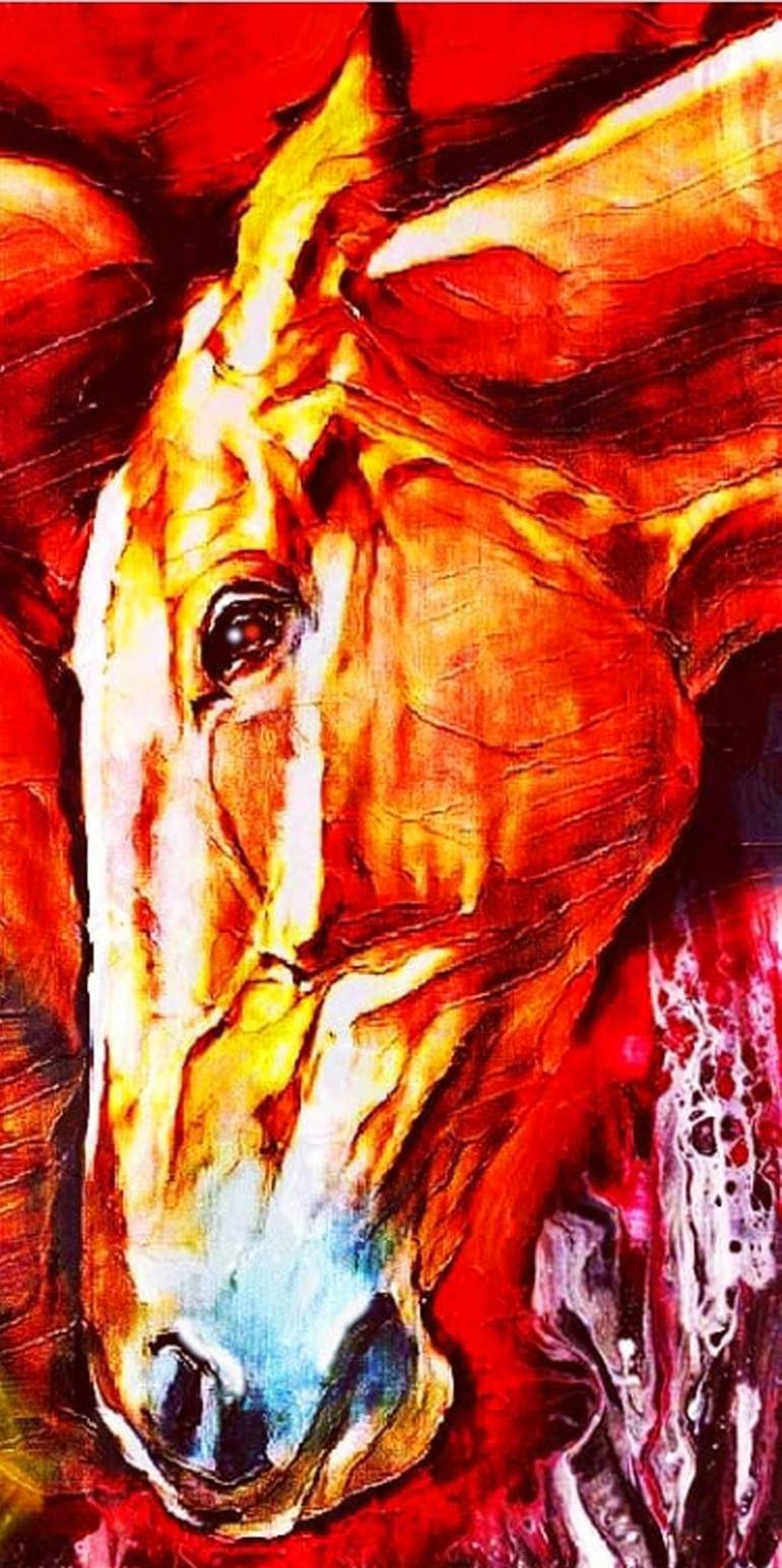 Original Illustration Horse Painting by barry boobis