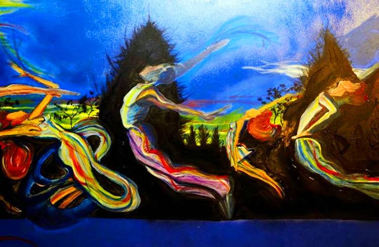 Donovan Leitch ATLANTIS DANCING ON WATER Painting by barry boobis