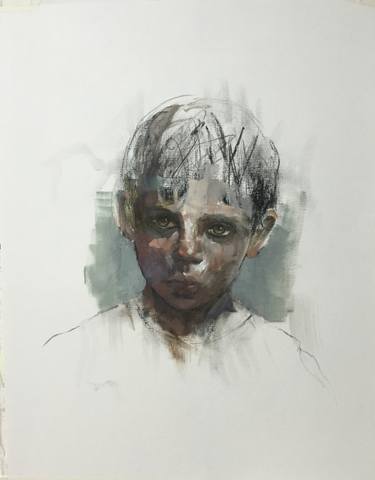 Girl With Blue Eye, Painting by Husnu Konuk