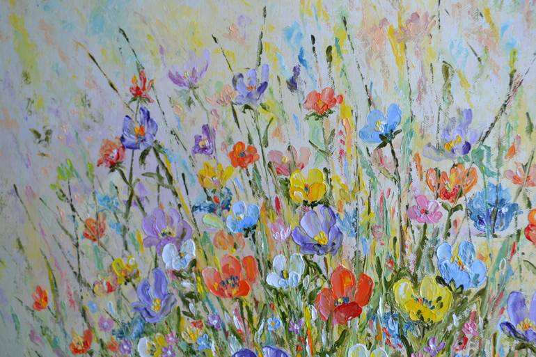 Original Abstract Floral Painting by Vladimir Tishchenko