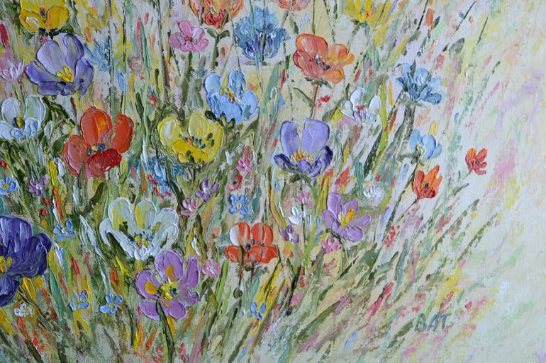 Original Abstract Floral Painting by Vladimir Tishchenko