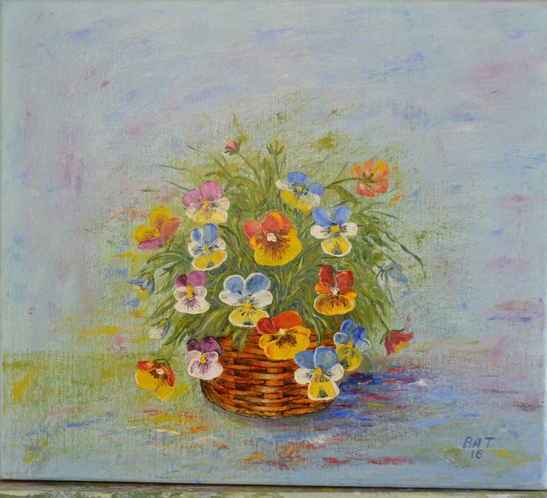 Original Impressionism Floral Painting by Vladimir Tishchenko