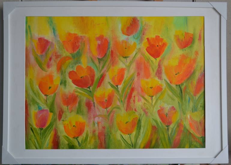 Original Abstract Expressionism Floral Painting by Vladimir Tishchenko