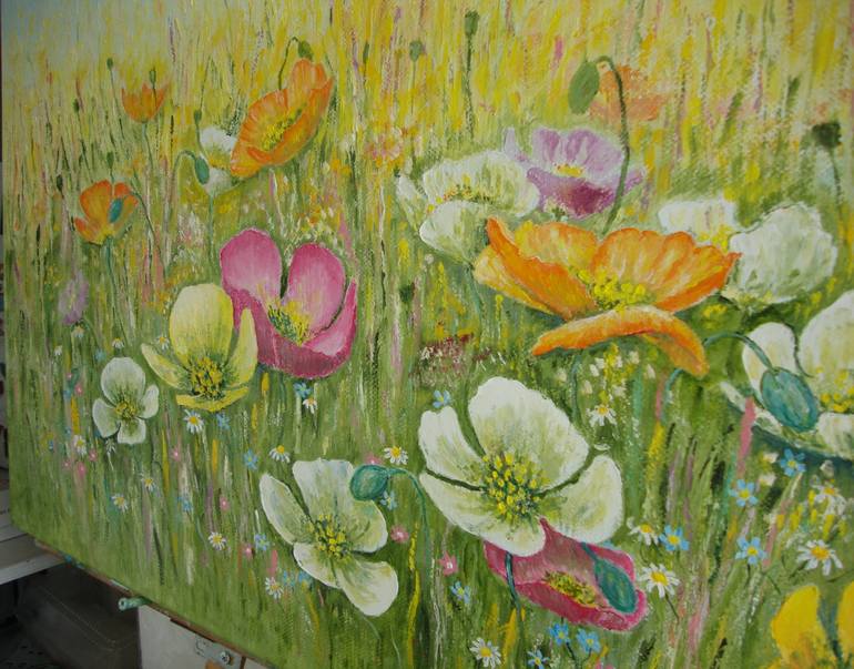 Original Impressionism Floral Painting by Vladimir Tishchenko