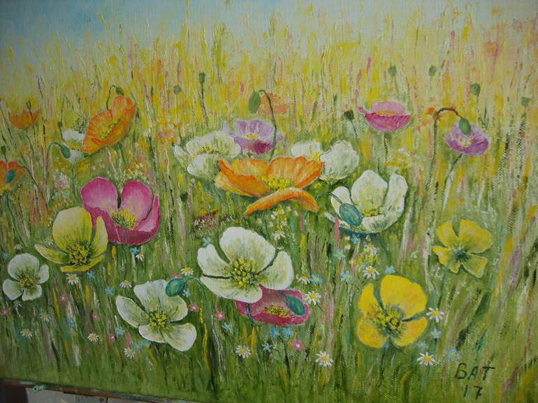 Original Impressionism Floral Painting by Vladimir Tishchenko