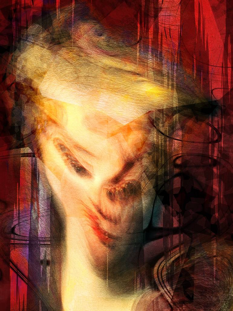 Original Abstract Expressionism Portrait Digital by Javier Diaz