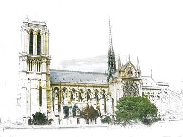 Trocitos de cielo, Notre Dame/XL large original artwork thumb