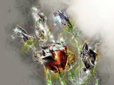 Print of Abstract Floral Digital by Javier Diaz