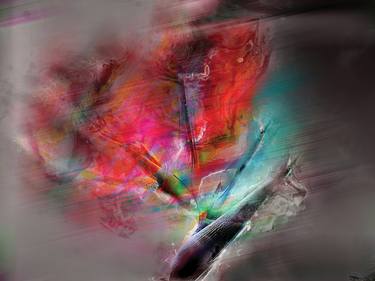 Original Abstract Expressionism Floral Digital by Javier Diaz