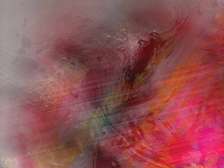 Original Abstract Expressionism Floral Digital by Javier Diaz