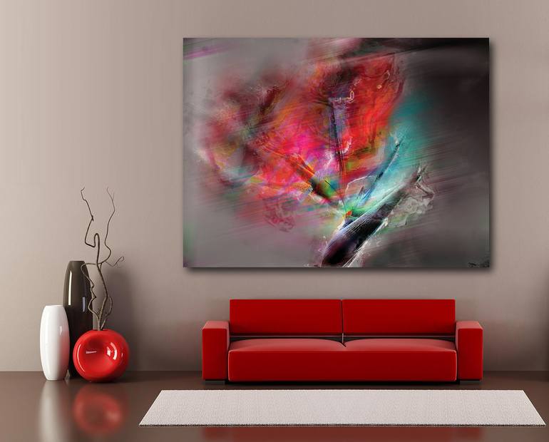 Original Abstract Expressionism Floral Digital by Javier Diaz