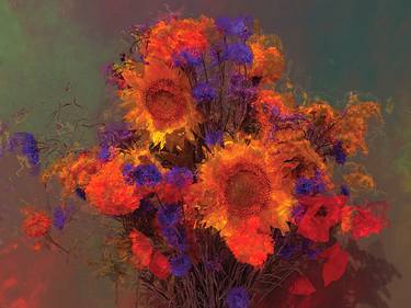 Original Impressionism Floral Digital by Javier Diaz
