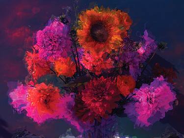 Print of Floral Digital by Javier Diaz