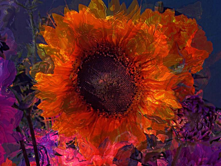 Original Figurative Floral Digital by Javier Diaz